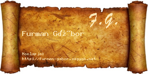 Furman Gábor névjegykártya